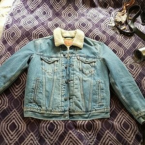 Sherpa lined denim jacket